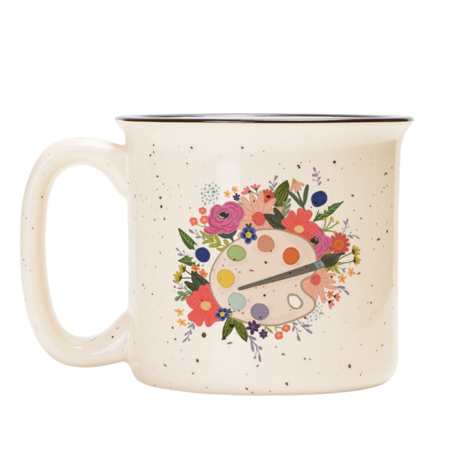 Flower Artist Camp Mug Speckled Cream 13oz