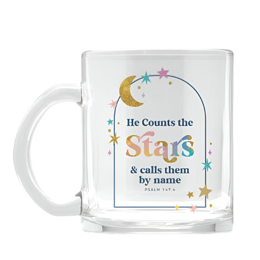 He Counts The Stars Mug Glass