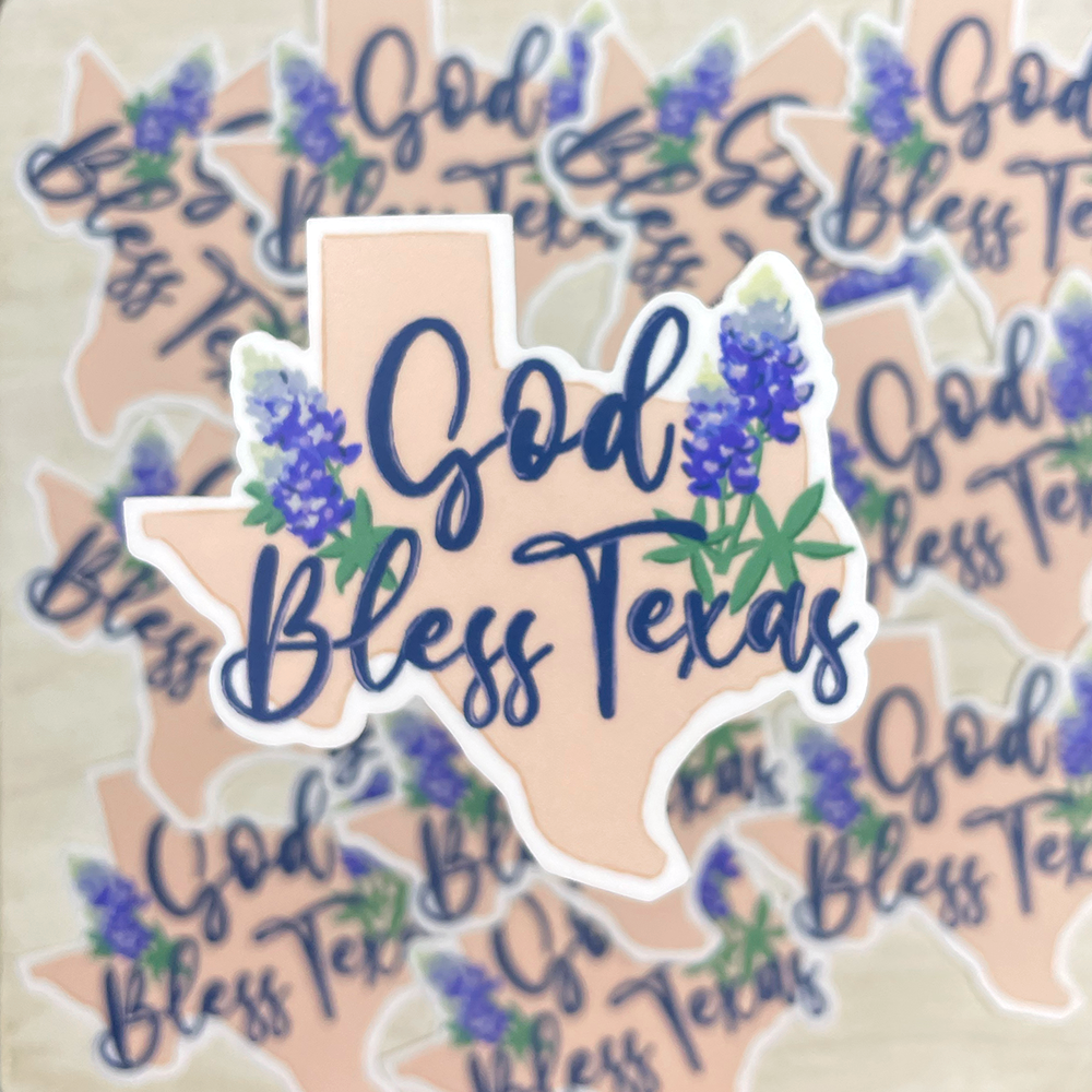 God Bless Texas Vinyl Sticker