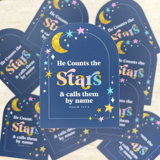 He Counts The Stars Vinyl Sticker