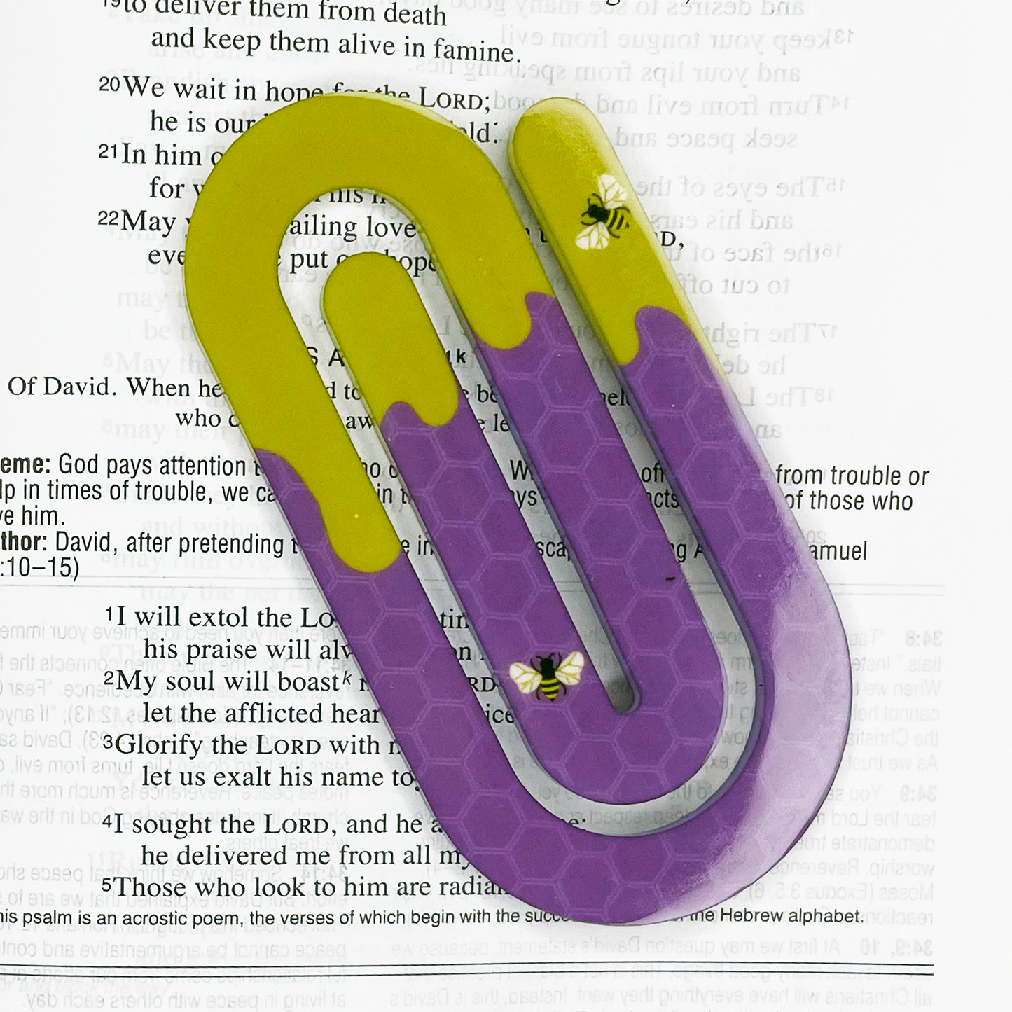 Kind Words Bee Jumbo Paperclip Bookmark