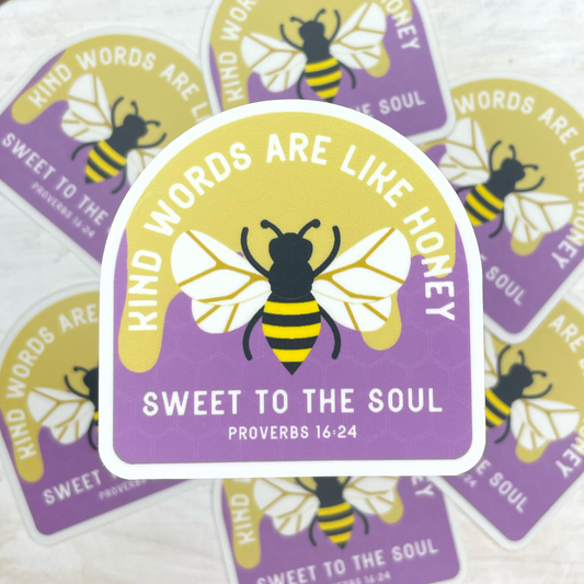 Kind Words Bee Vinyl Sticker