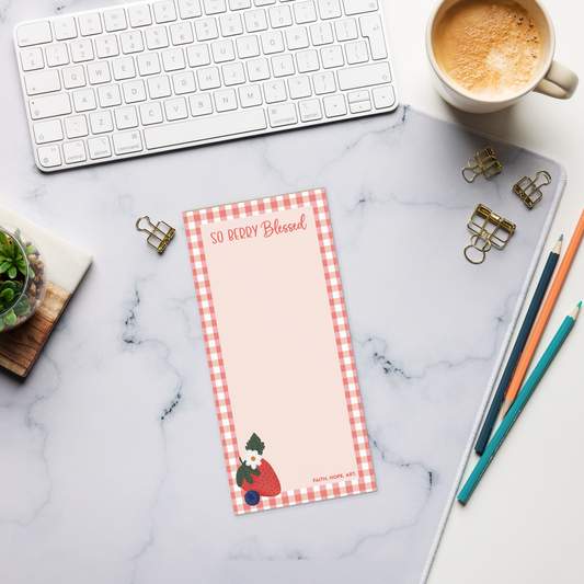So Berry Blessed Magnetic Back Notepad