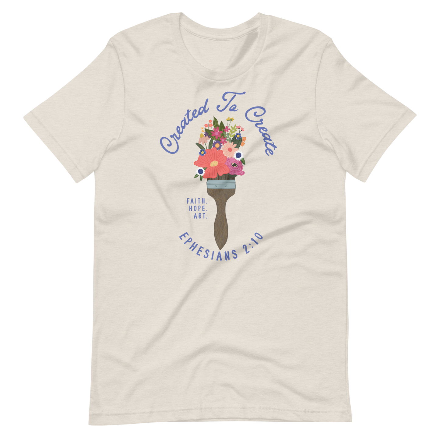 Created To Create Flower Paint Brush T-Shirt