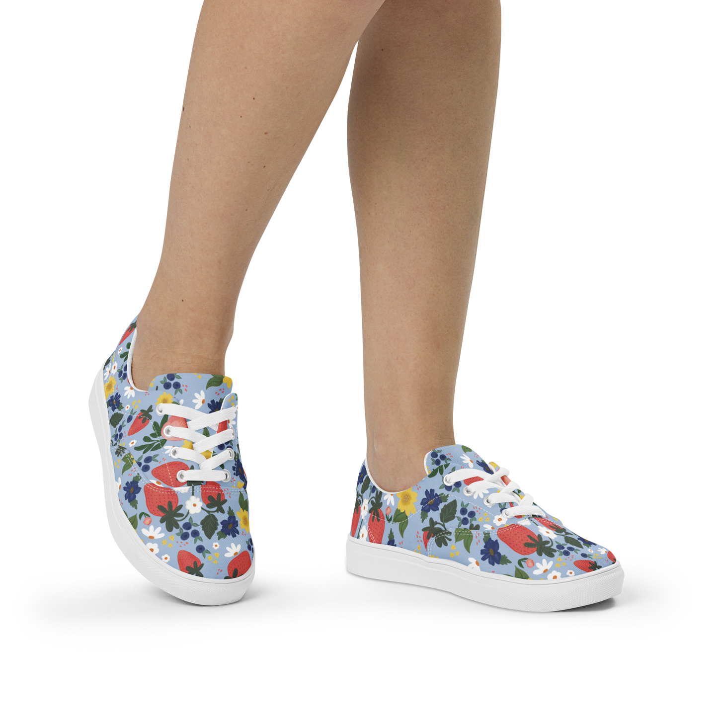 Berry Blessed Strawberry Canvas Sneakers
