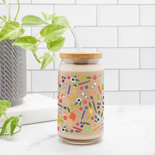 Flower Artist Glass Can 16oz