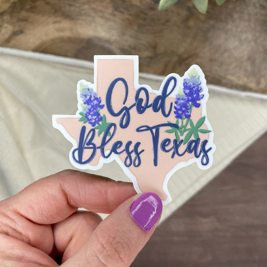 God Bless Texas Vinyl Sticker