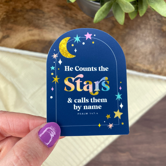 He Counts The Stars Vinyl Sticker