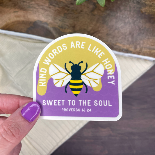 Kind Words Bee Vinyl Sticker