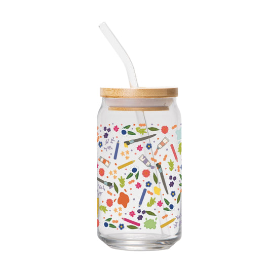 Flower Artist Glass Can 16oz