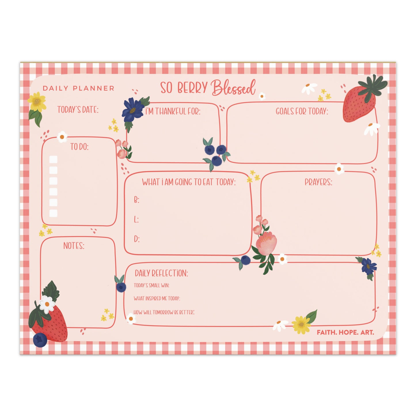 So Berry Blessed Daily Planner Notepad