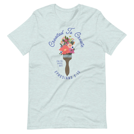 Created To Create Flower Paint Brush T-Shirt
