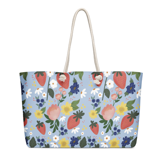 So Berry Blessed Strawberry Weekender bag